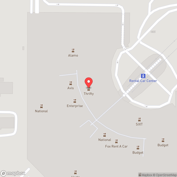 Map of Rental Car Center Visitor Parking