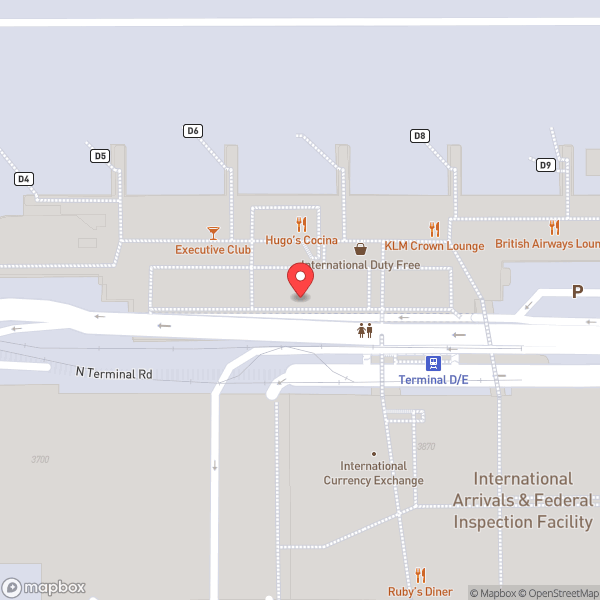 Map of TSA Security Check Point