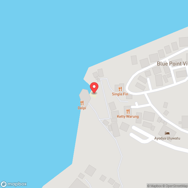 Map of Blue Point Beach (Pantai Suluban)