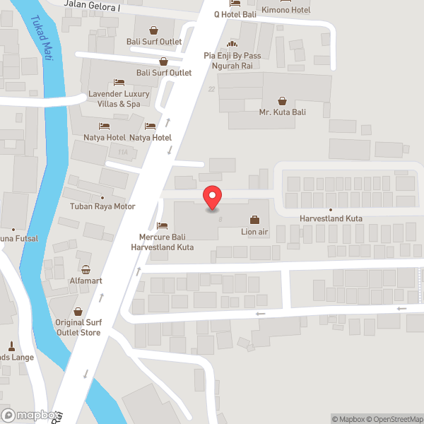 Map of Mercure Bali Harvestland Kuta