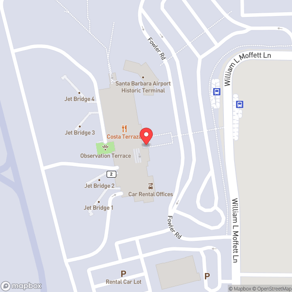 Map of Santa Barbara Municipal Airport (SBA)