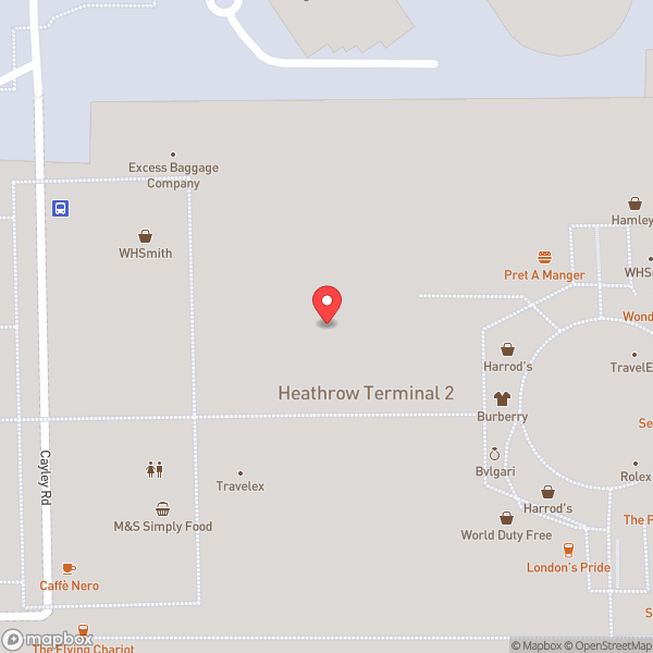 Map of Terminal 2 - The Queen's Terminal