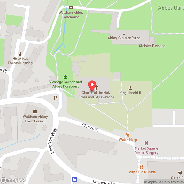 Map of Waltham Abbey Church