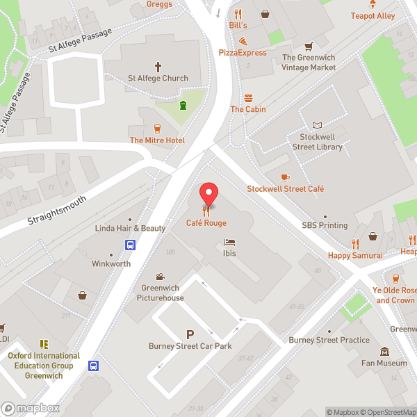 Map of Café Rouge