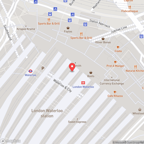 Map of London Waterloo Railway Station (WAT)