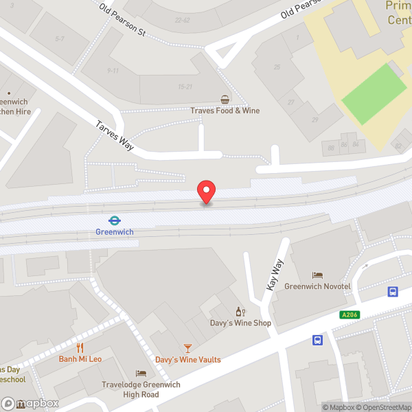 Map of Greenwich Railway Station (GNW)