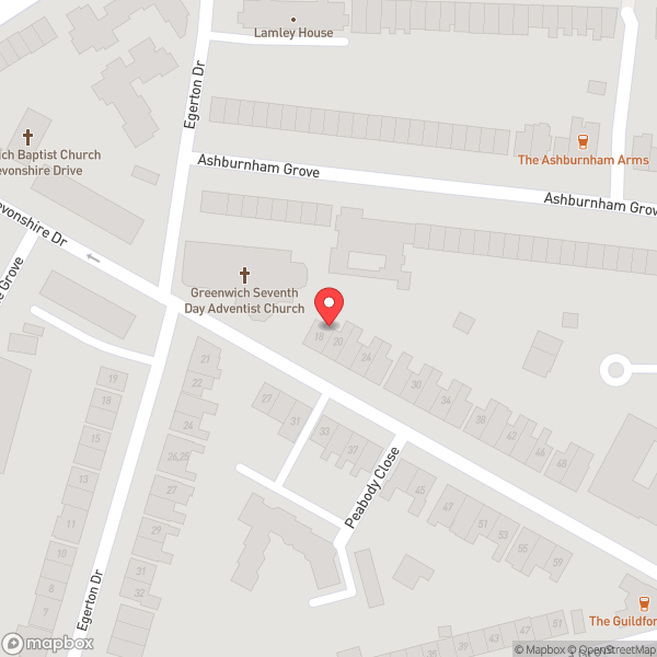 Map of Devonshire Drive AirBnB