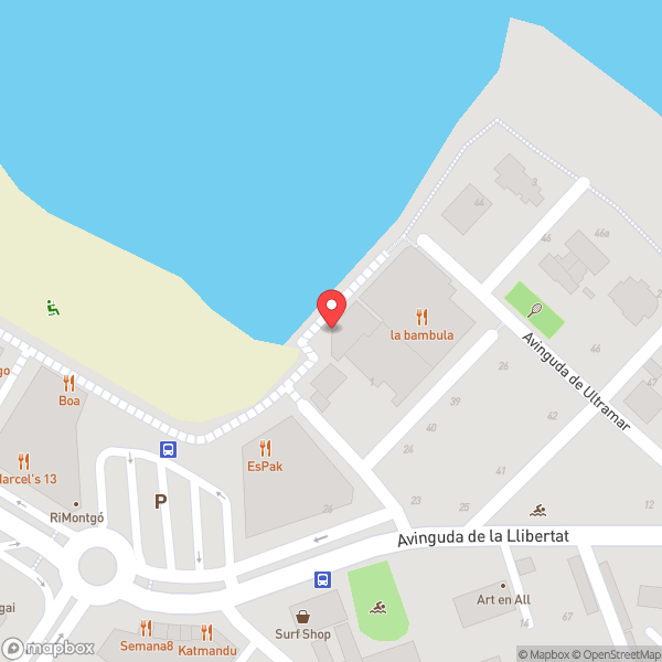 Map of Acqua Bar & Steakhouse