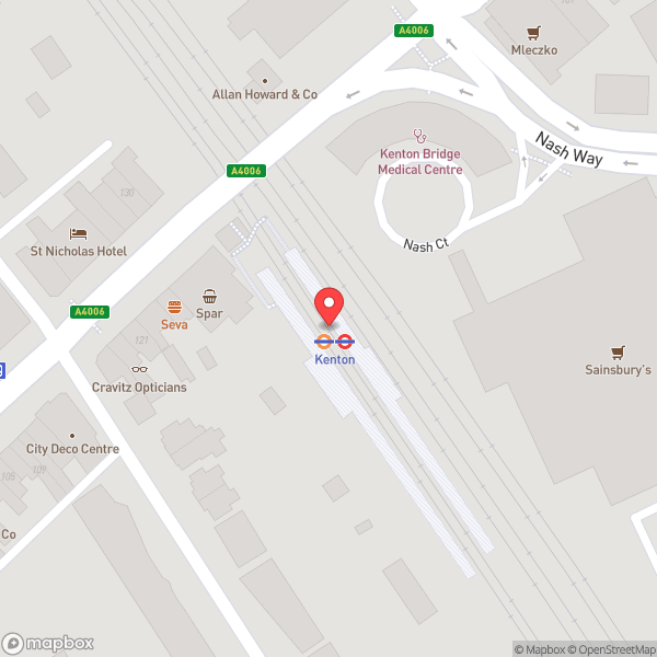 Map of Kenton Railway Station (KNT)