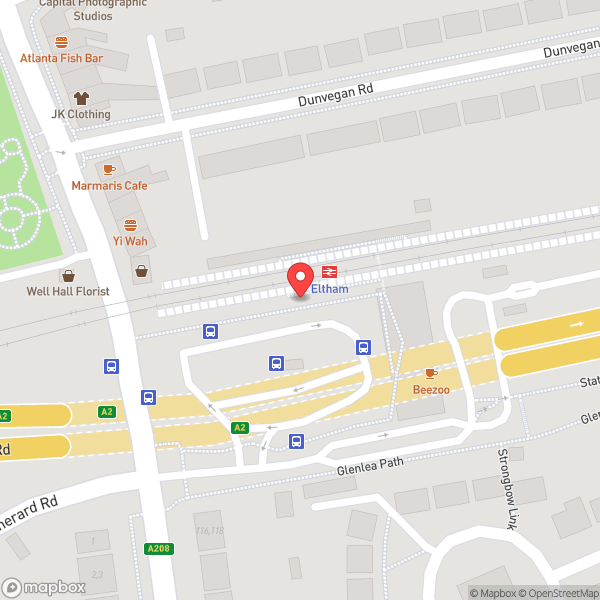Map of Eltham Railway Station (ELW)