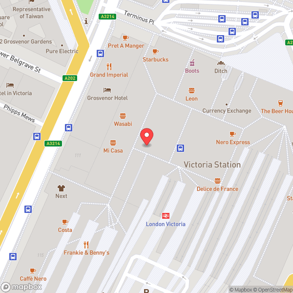 Map of London Victoria Railway Station (VIC)