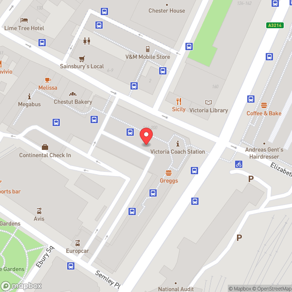 Map of Victoria Coach Station
