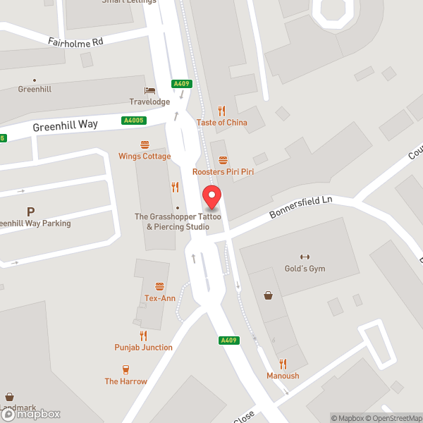 Map of Grasshopper Tattoo & Piercing