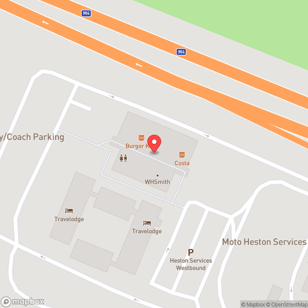 Map of Heston Westbound Motorway Services (Moto)