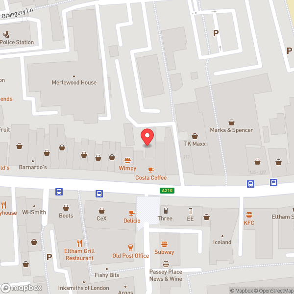 Map of Costa Coffee