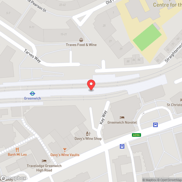 Map of Greenwich DLR Station
