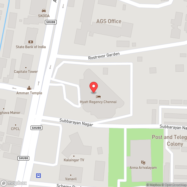 Map of Hyatt Regency Chennai