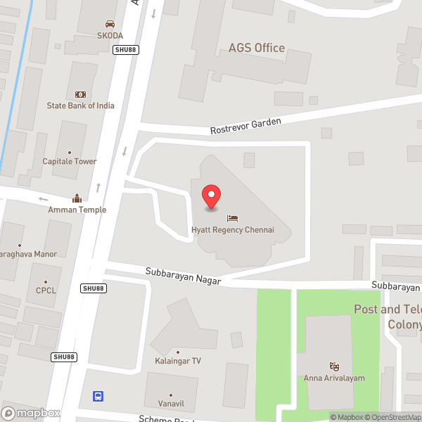 Map of 365 A.S @ Hyatt Regency Chennai
