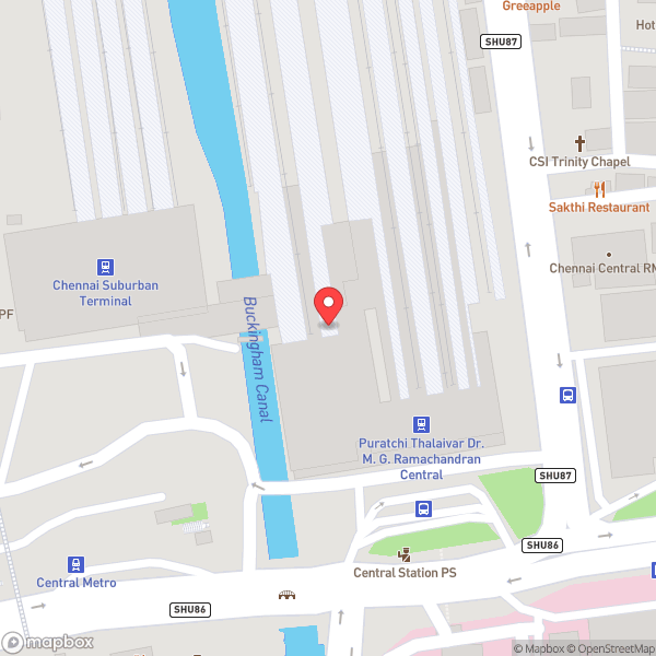 Map of Chennai Central Sub Urban Station