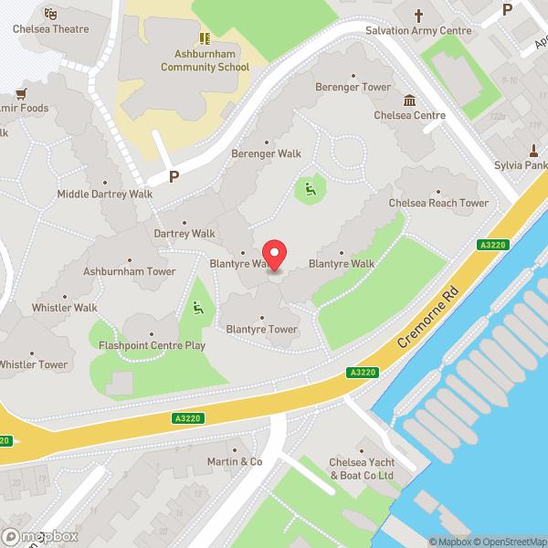 Map of Chelsea Yacht and Boat Club