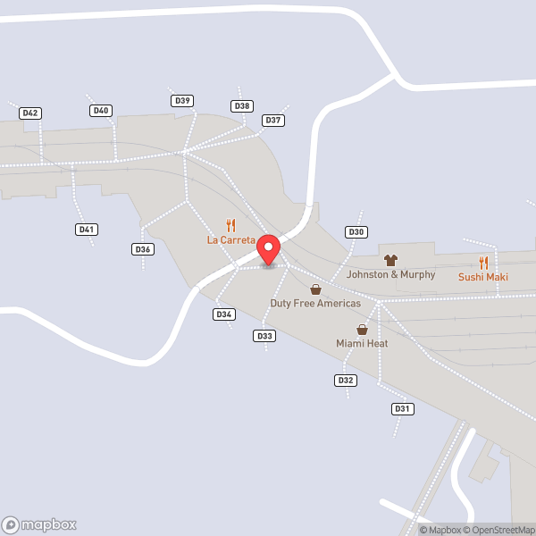 Map of American Airlines Admirals Club