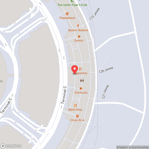 Map of American Airlines Admirals Club