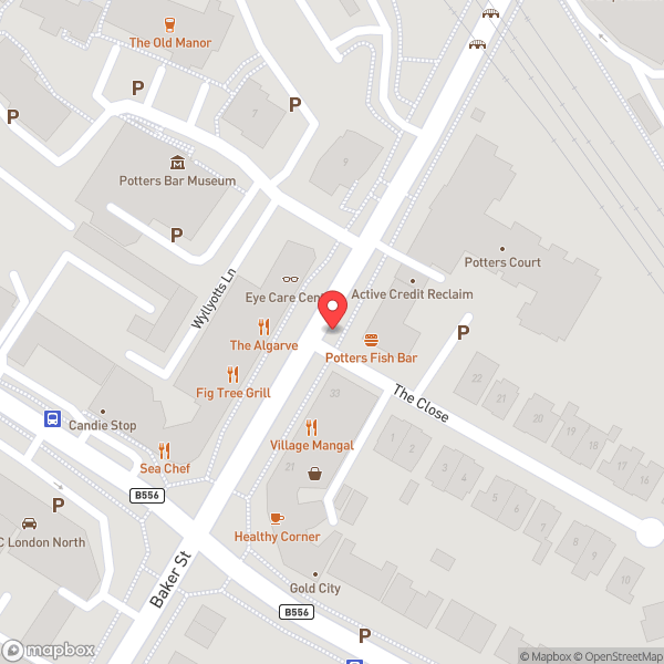 Map of Potters Bar