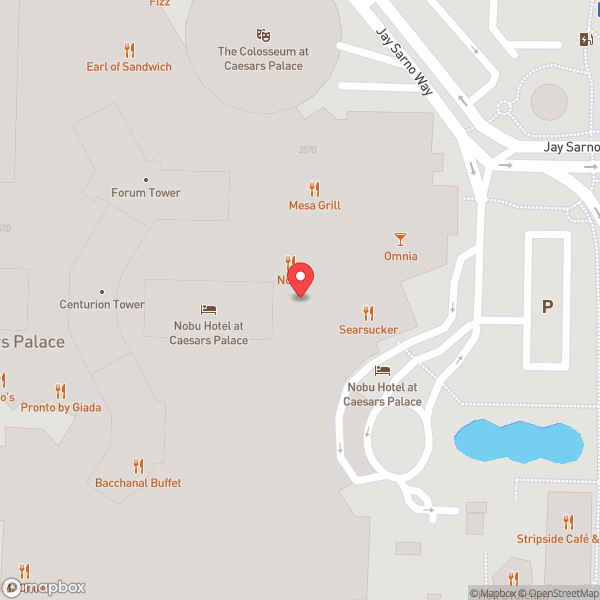 Map of Caesars Palace Hotel & Casino