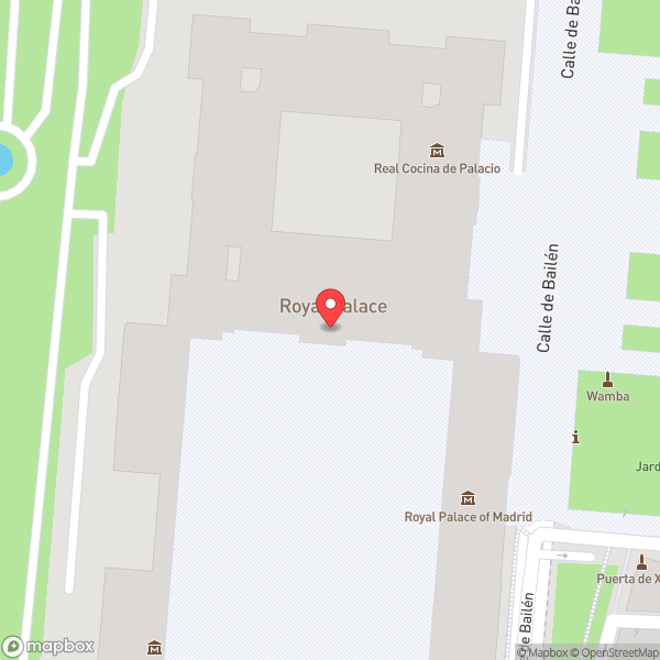 Map of Royal Palace of Madrid (Palacio Real de Madrid)