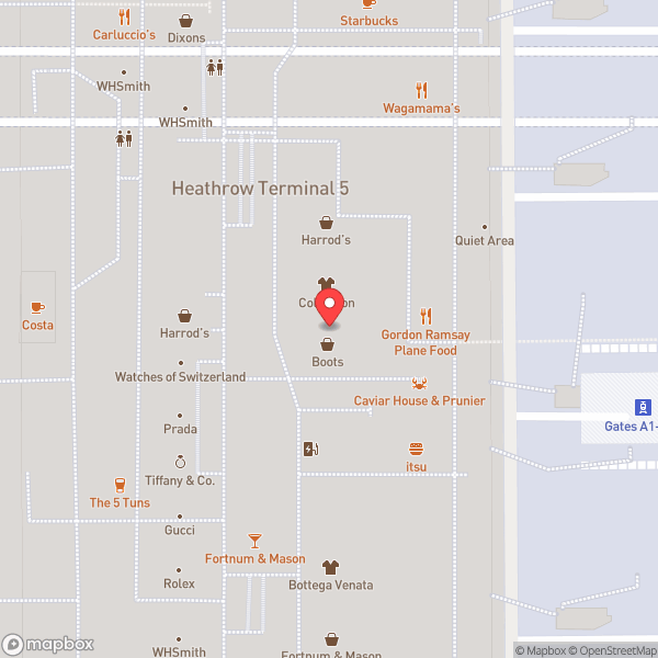 Map of Fast Track Security/Passport Control - T5