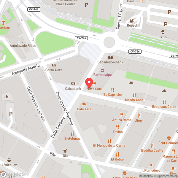 Map of Arte Cafe