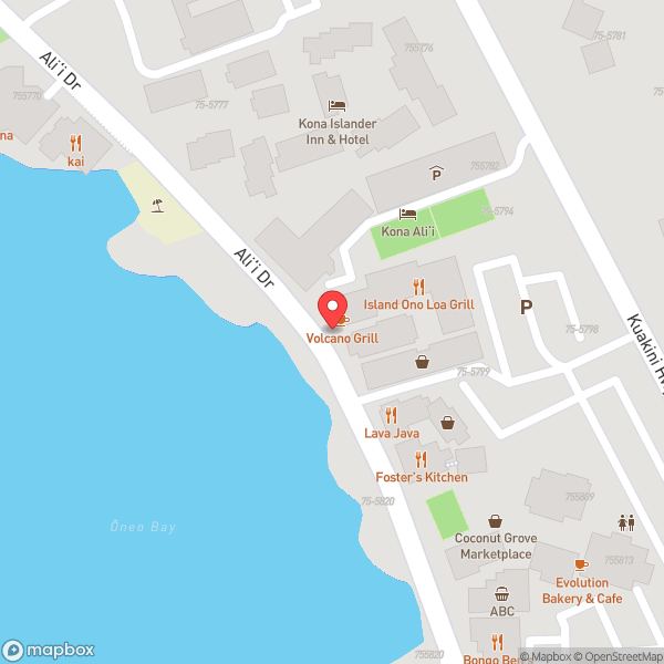 Map of Alii Drive, Kailua Kona