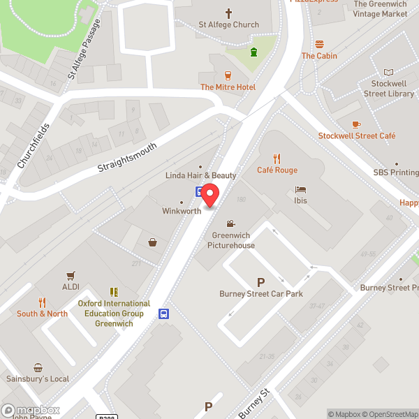 Map of Greenwich Picturehouse Bar