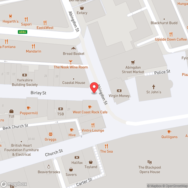 Map of West Coast Rock Cafe
