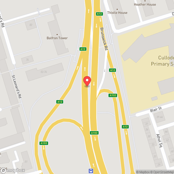 Map of Blackwall Tunnel Northern Approach
