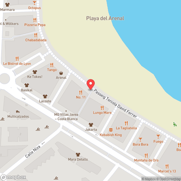 Map of Blue Sea Beach Club