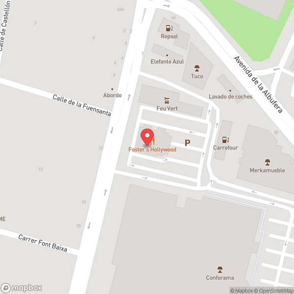 Map of Foster's Hollywood