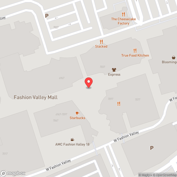 Map of Fashion Valley