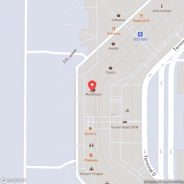 Map of American Airlines Admirals Club