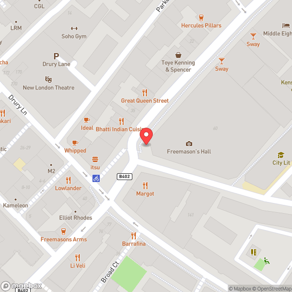 Map of Freemasons' Hall