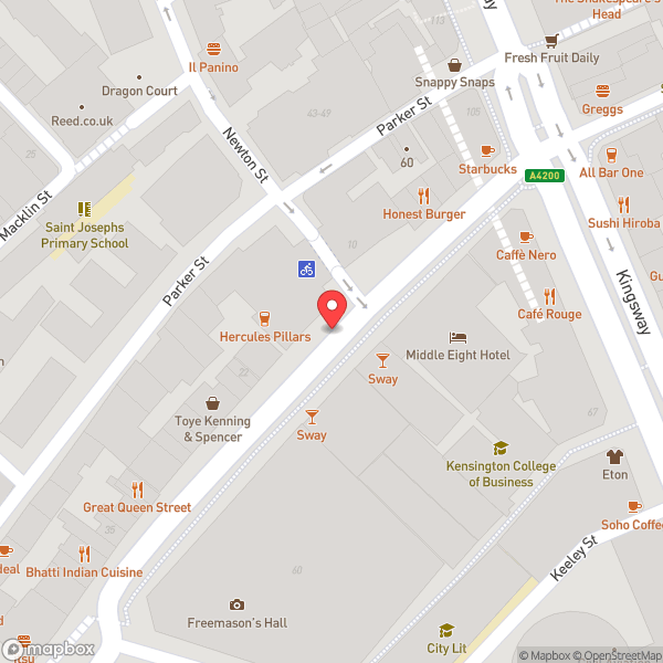 Map of De Vere Grand Connaught Rooms