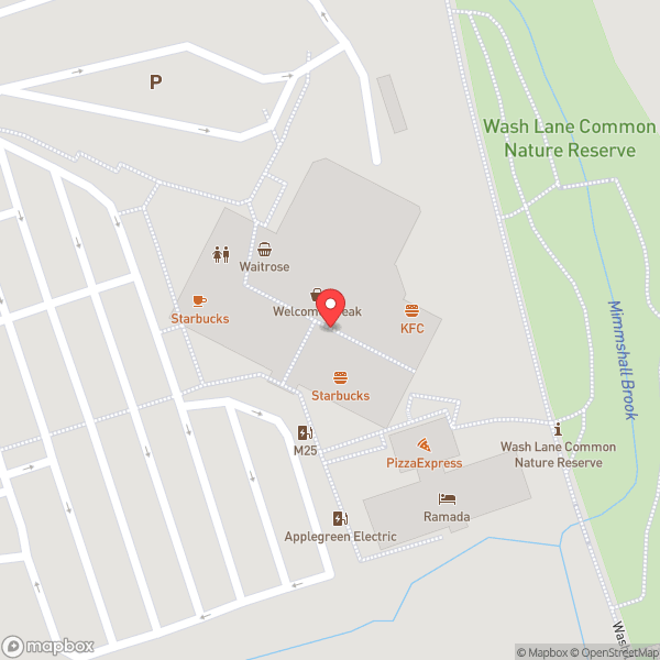 Map of Welcome Break South Mimms Services M25