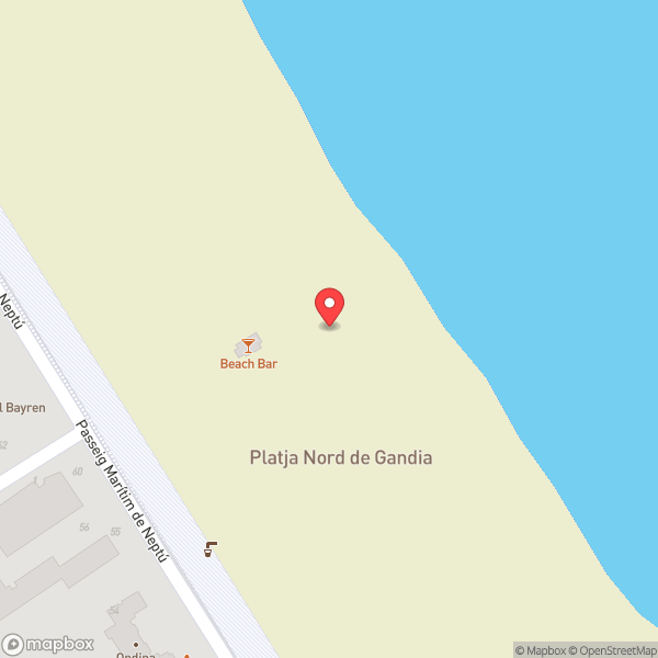 Map of Gandia Beach (Platja de Gandia)