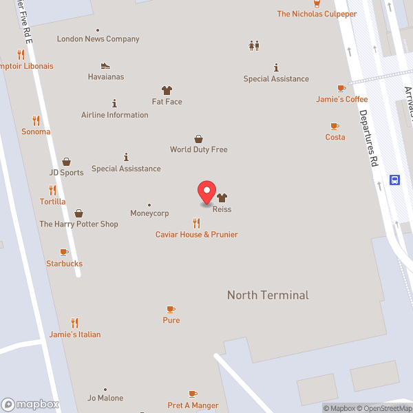 Map of Security/Passport Control