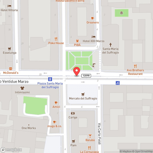Map of deitsche bank via lomellina angolo vuale corsica
