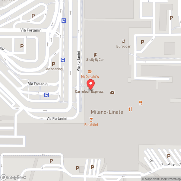 Map of Departures (Area Partenze)