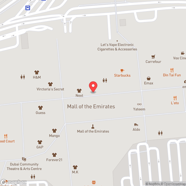 Map of Mall of the Emirates (مول الإمارات)