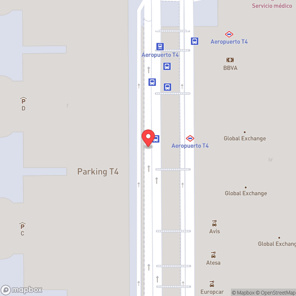 Map of Cercanías Aeropuerto T4