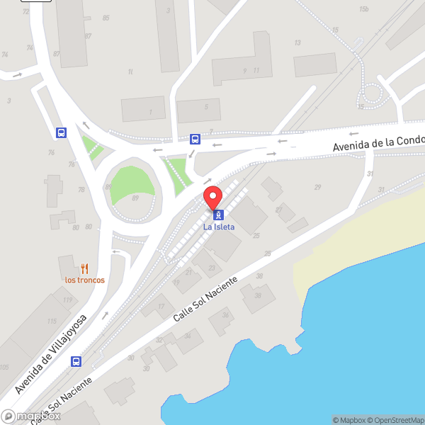Map of Estacion Tram La Isleta