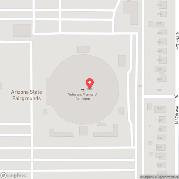 Map of Arizona Veterans Memorial Coliseum